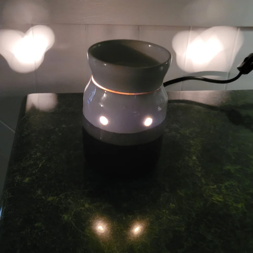 Modern Dark Brown and White Ceramic Wax Melt Holder
